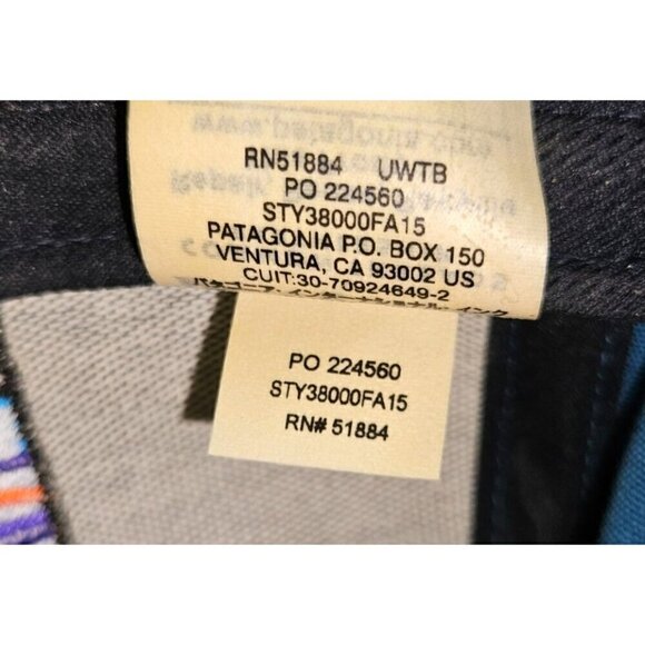 Patagonia Hat Mens Blue Snapback Canvas Cap One Size Adjustable Outdoors Logo - Picture 9 of 9